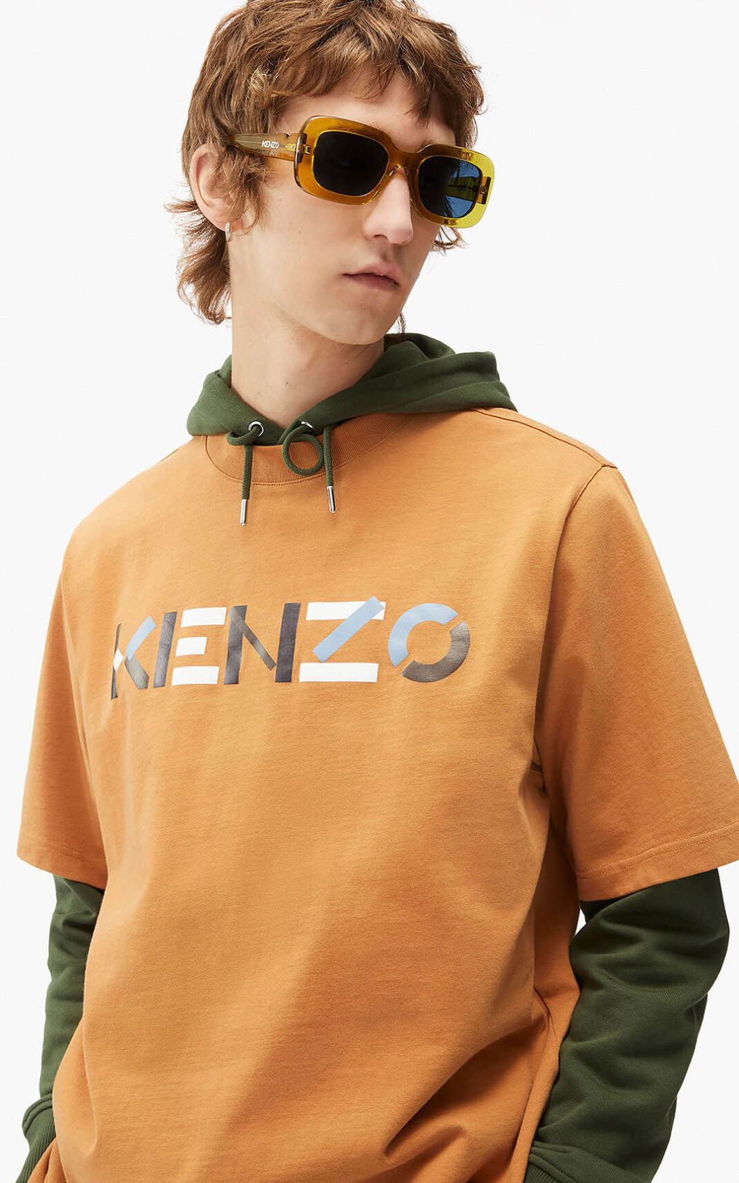 T Shirt Kenzo Homme Multicoloured oversize Logo Marron OGXIZ-9872